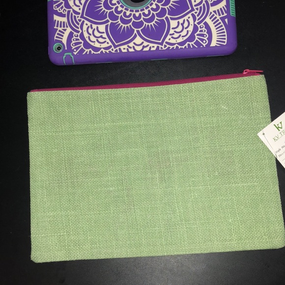 New kawaii beach travel flamingo straw canvas pouch organizer case makeup holder - Picture 4 of 6